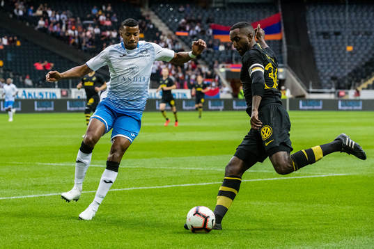 Georgi Pashov of Ararat-Armenia and Henok Goitom  of AIK