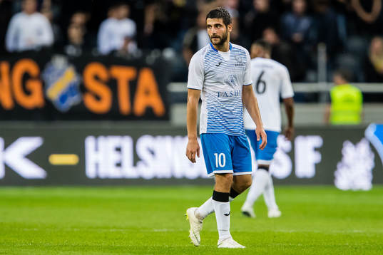 Armen Ambartsumyan of Ararat-Armenia looks dejected