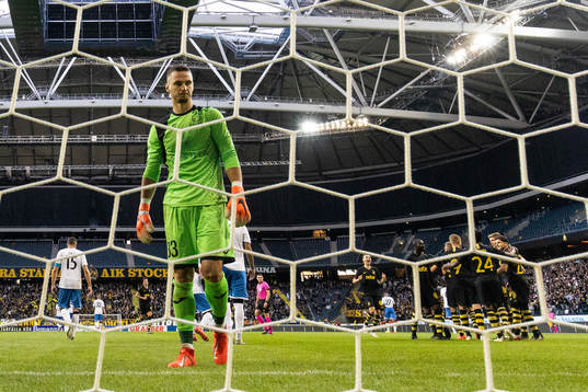 Goalkeeper Dmitri Abakumov of Ararat-Armenia looks dejected