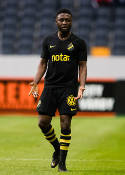 Chinedu Obasi of AIK looks dejected