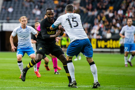 Henok Goitom of AIK and Dmitri Guz of Ararat-Armenia