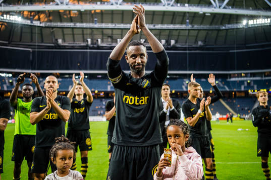 Henok Goitom of AIK celebrates