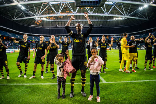 Henok Goitom of AIK celebrates