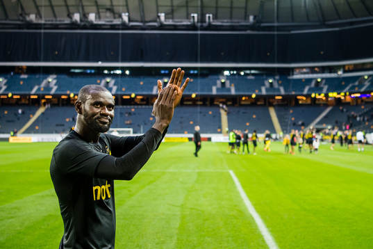 Enoch Kofi Adu of AIK celebrates