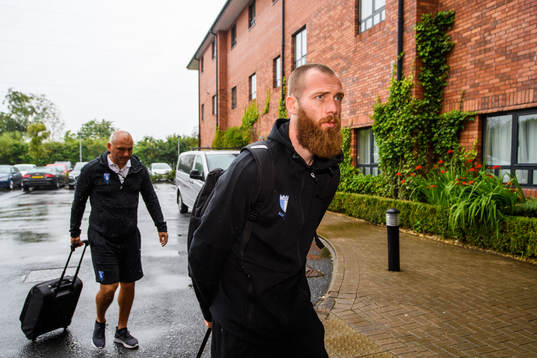 Jo Inge Berget of Malmö FF arrive at their hotel