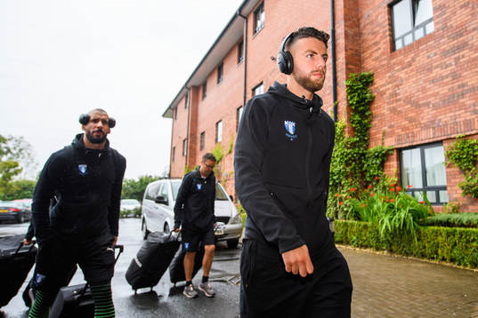 Erdal Rakip of Malmö FF arrive at their hotel