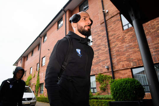 Guillermo Molins of Malmö FF arrive at their hotel