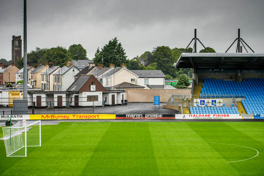 General view of the Ballymena Showgrounds prior to a