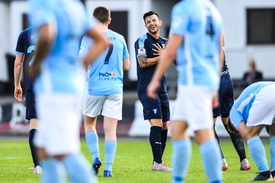 Behrang Safari of Malmö FF celebrates
