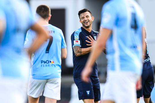 Behrang Safari of Malmö FF celebrates