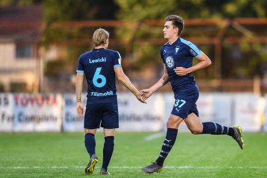 Oscar Lewicki and Tim Prica of Malmö FF