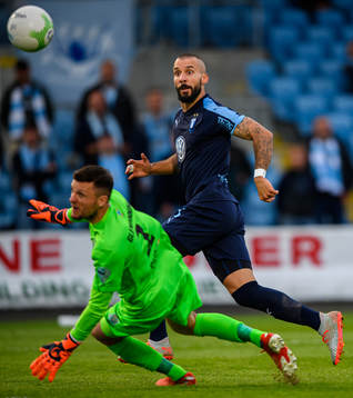 Guillermo Molins of Malmö FF the scores 0-2 goal behind