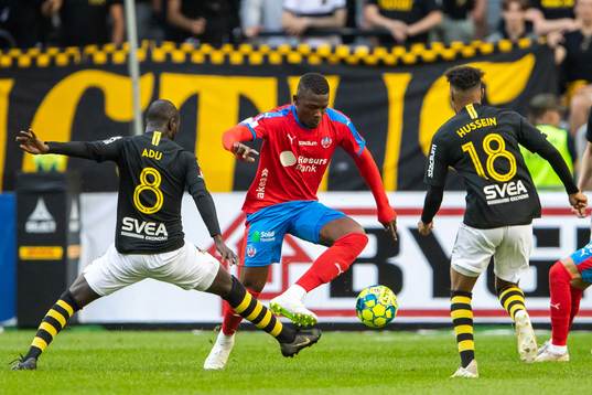 s Enoch Kofi Adu och Bilal Hussein mot Helsingborgs Alhaji