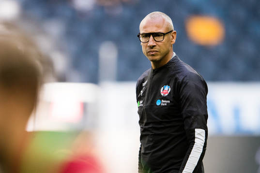 Helsingborgs tränare Henrik Larsson innan fotbollsmatchen
