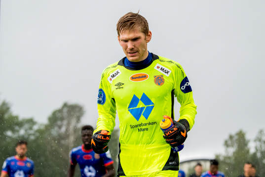 Goalkeeper Andreas Lie of Aalesund at half time