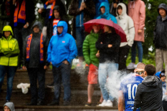 Hólmbert Aron Fridjónsson of Aalesund is being treated