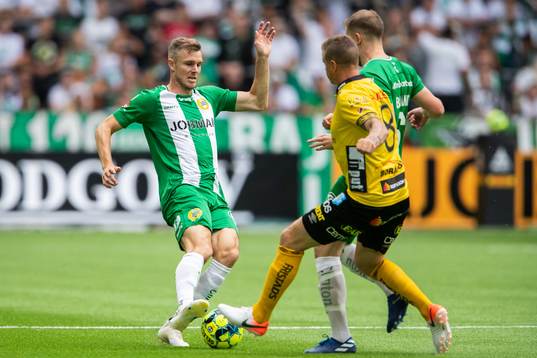 Hammarbys Richard Magyar och Darijan Bojanic mot Elfsborgs
