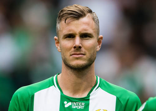Hammarbys Richard Magyar innan fotbollsmatchen i