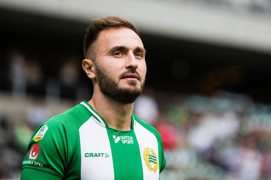 Hammarbys Muamer Tankovic innan fotbollsmatchen i