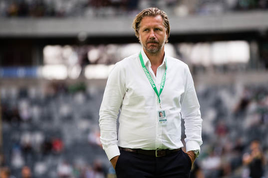 Hammarbys sportchef Jesper Jansson innan fotbollsmatchen i