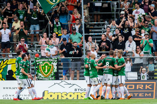 Jönköpings spelare jublar