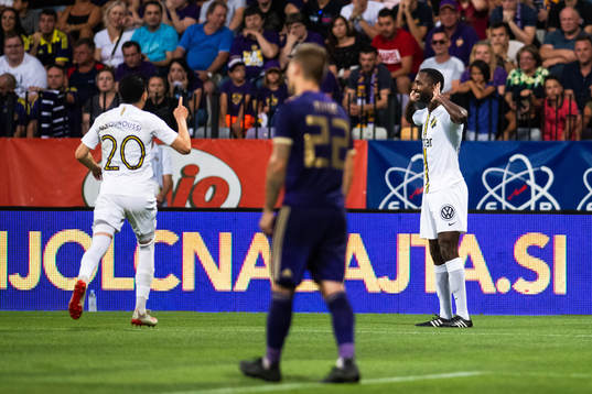 Henok Goitom of AIK celebrates