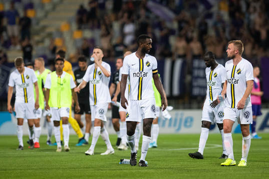 Henok Goitom and Sebastian Larsson of AIK looks dejected