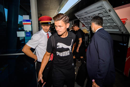 Marcus Antonsson of Malmö FF arrive at their hotel
