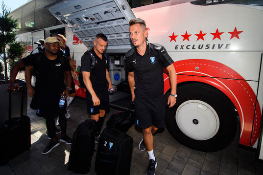 Markus Rosenberg of Malmö FF arrive at their hotel