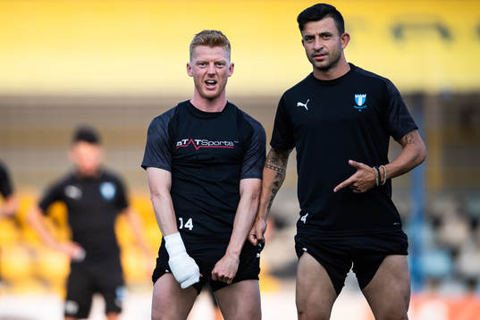 Anders Christiansen and Behrang Safari of Malmö FF