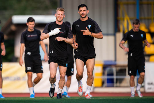 Anders Christiansen and Behrang Safari of Malmö FF