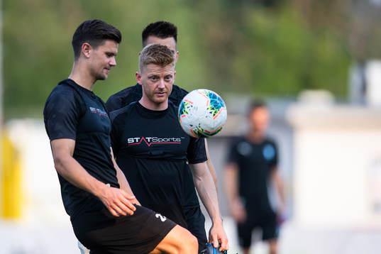 Marcus Antonsson and Anders Christiansen of Malmö FF