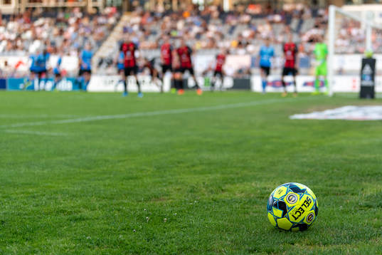Fotboll på gräset