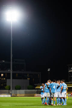 Rasmus Bengtsson of Malmö FF celebrate with tema mates