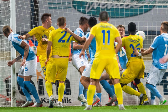 Shamar Nicholson of Domzale scores 1-0