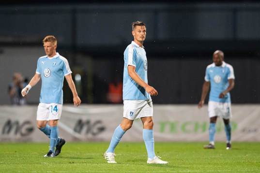 Anders Christiansen and Markus Rosenberg of Malmö FF look