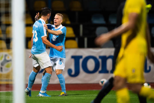 Marcus Antonsson and Oscar Lewicki of Malmö FF celebrate