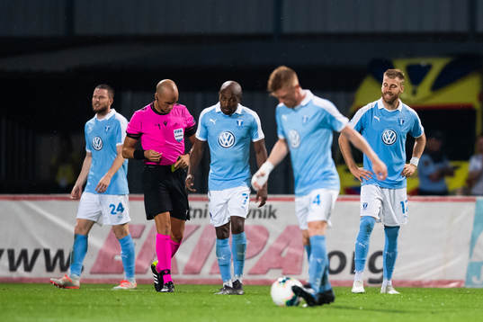 Rasmus Bengtsson of Malmö FF looks dejected