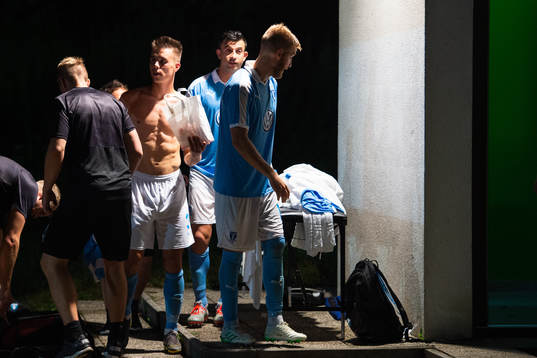 Jonas Knudsen, Behrang Safari and Rasmus Bengtsson of