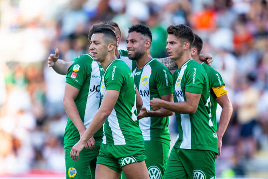 Hammarbys Nikola Djurdjic (v), Imad Khalili (m) jublar