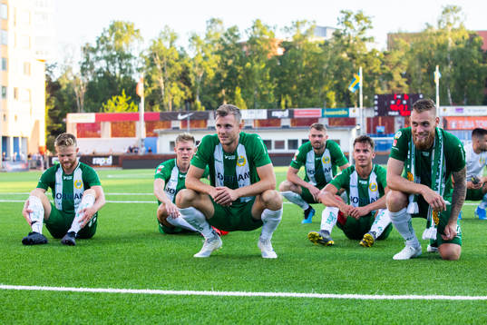Hammarbys Dennis Widgren, Aron Johannsson, Richard Magyar,