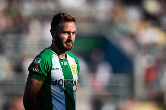 Hammarbys Muamer Tankovic innan fotbollsmatchen i