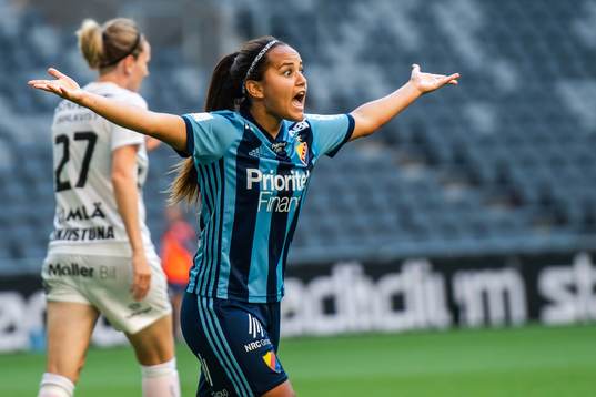 Djurgårdens Malin Diaz reagerar