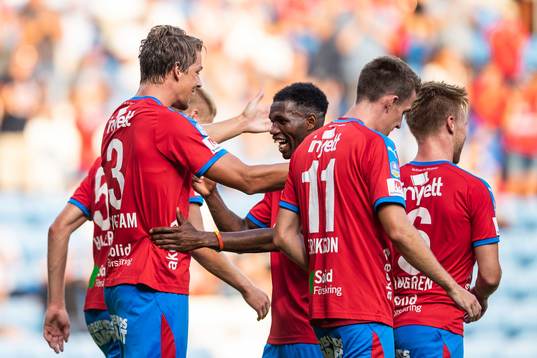 Helsingborgs Fredrik Liverstam jublar med Mohammed