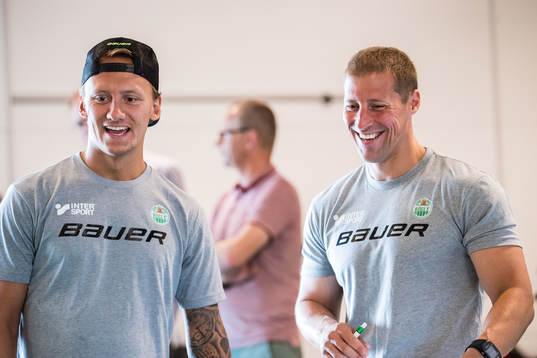 Rögles Daniel Bertov och tränare Cam Abbott