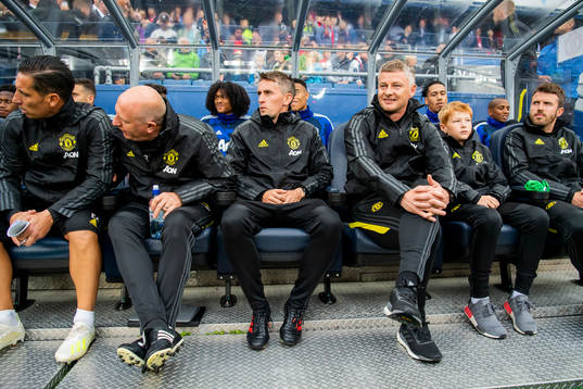 Ole Gunnar Solskjær, manager of Manchester United, with