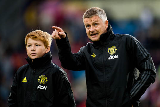 Elijah Solskjær and Ole Gunnar Solskjær, manager of