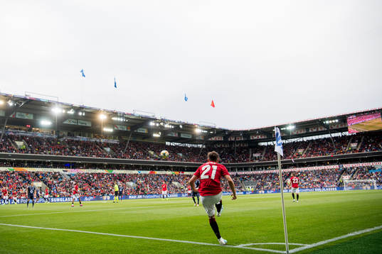 Daniel James of Manchester United with a corner kick