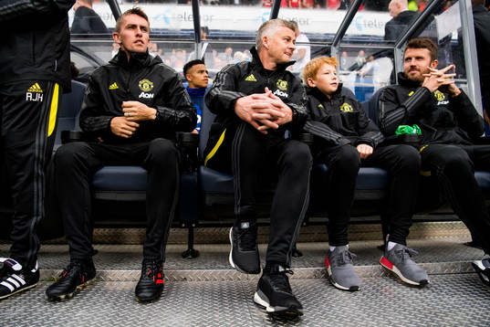 Ole Gunnar Solskjær, manager of Manchester United, and his