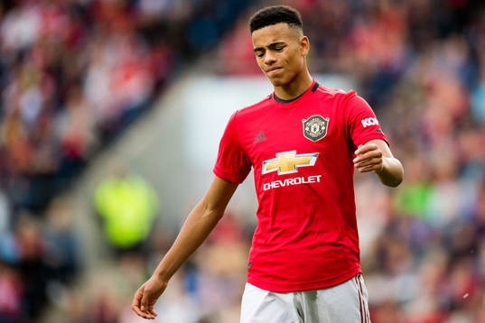 Mason Greenwood of Manchester United looks dejected
